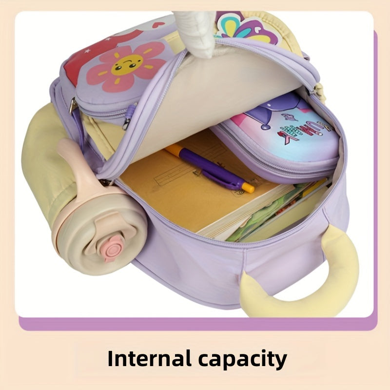 Kids Mini Backpack Cartoon Lightweight Durable Nylon Adjustable Straps for Going Out
