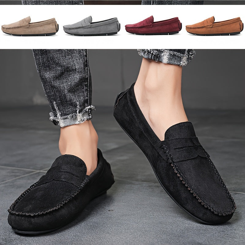 Men's Casual Loafers Fabric Slip-On Non-Slip Round Toe Comfortable Durable Shoes