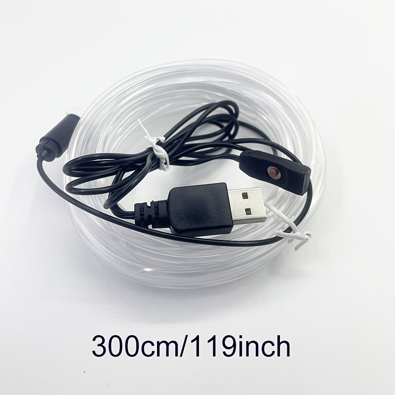 Tira de iluminación ambiental para coche con LED RGB de 7 colores flexible, 3M