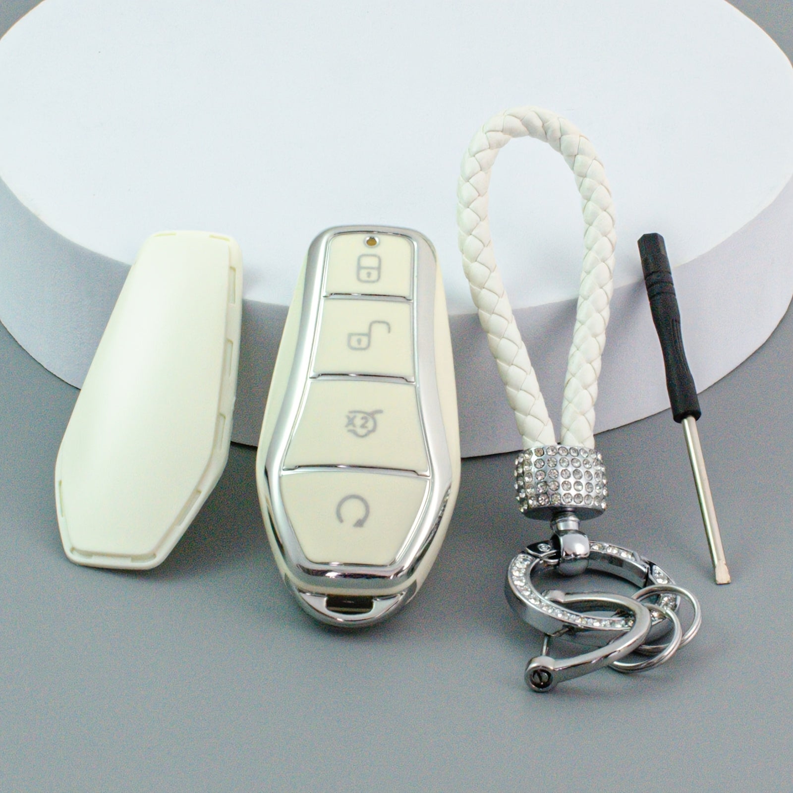 Universal Soft TPU Key Fob Cover Case with Keychain for Electric Vehicles