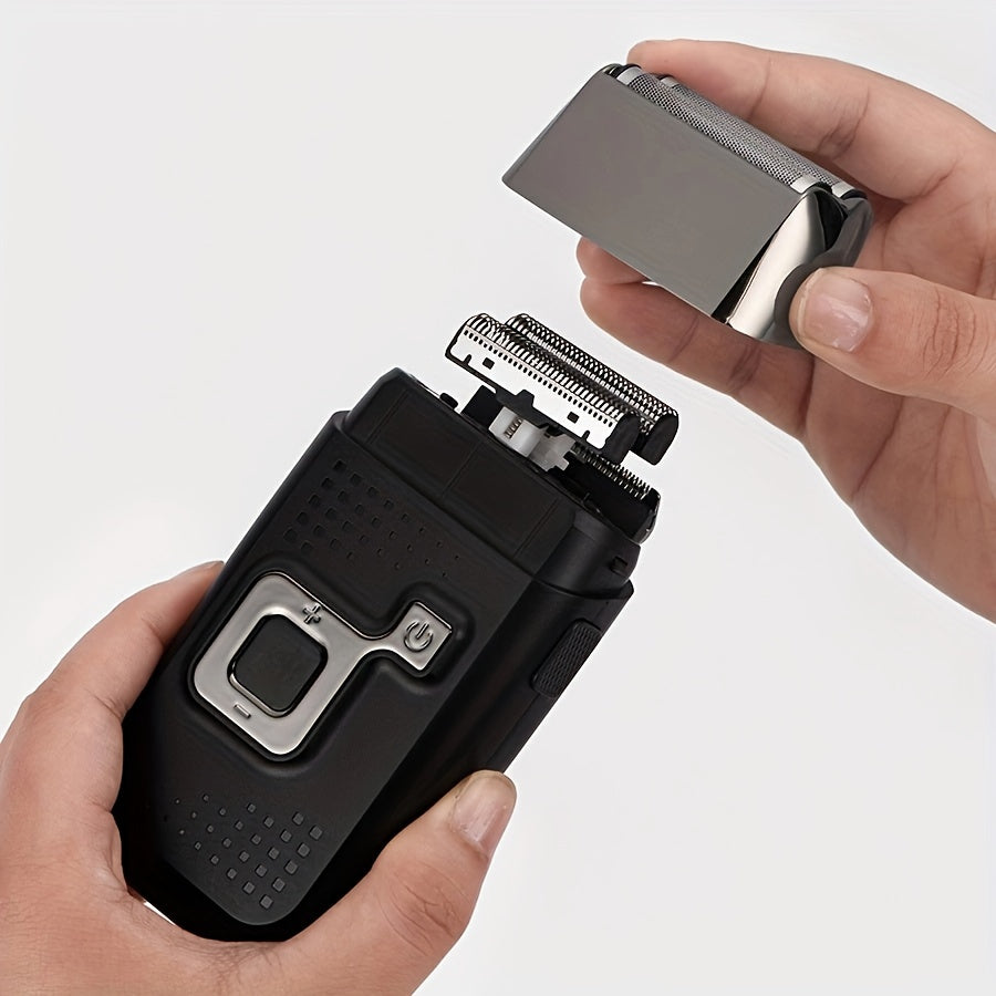 Men's Cordless Electric Razor with USB Rechargeable Twin Blade Trimmer and Washable Shaver