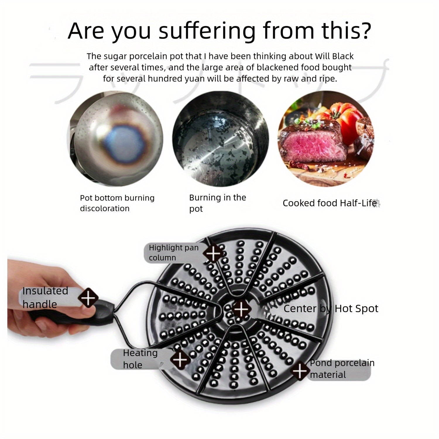 1-dona temir issiqlik tarqatuvchi plita, issiqlikni bir xil taqsimlaydi, olovli gaz pechida qaynatish halqasi shisha pech konvertori, qahva va sut tayyorlash uchun.