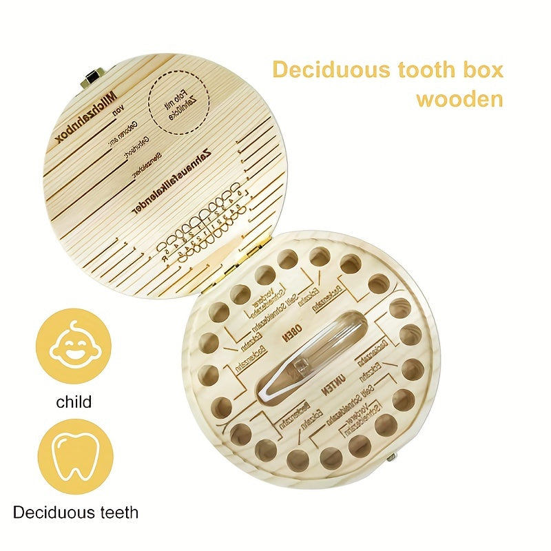 Caja de recuerdos de madera con pinzas para cumpleaños y baby showers