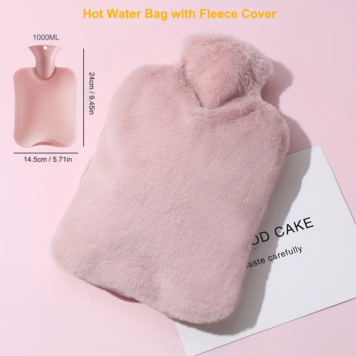 Large 1000ml Hot Water Bottle with Fleece Cover for Cozy Warmth