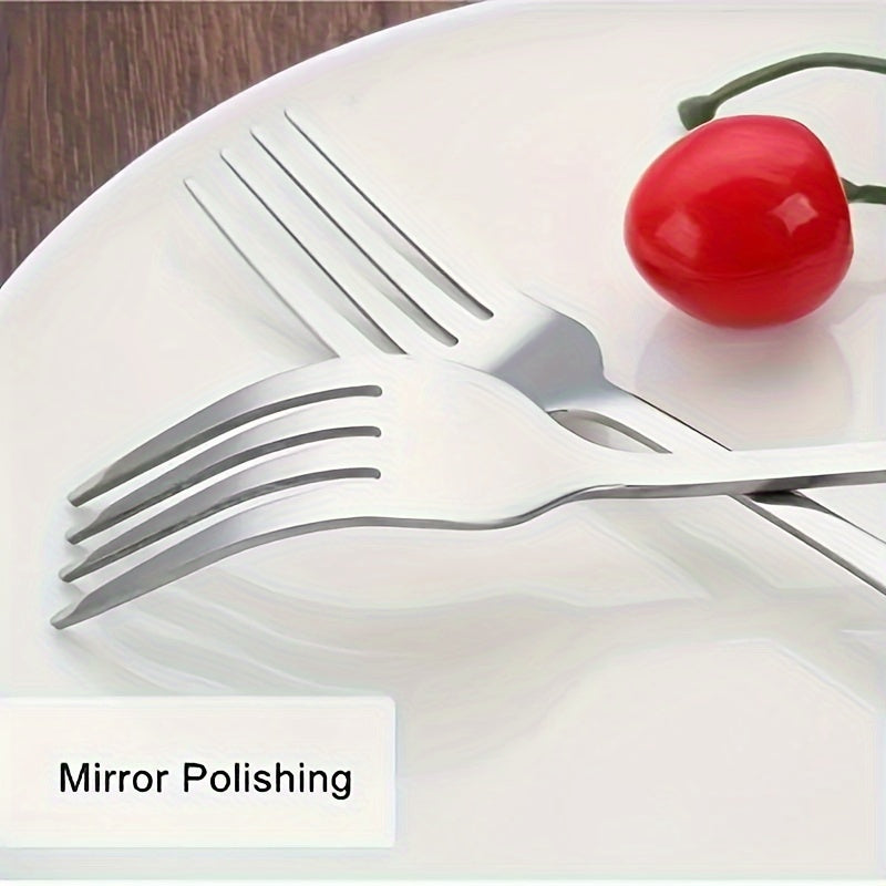 12-шт. Элегантный набор вилок из нержавеющей стали для дома или ресторана - прочная столовая утварь для обедов