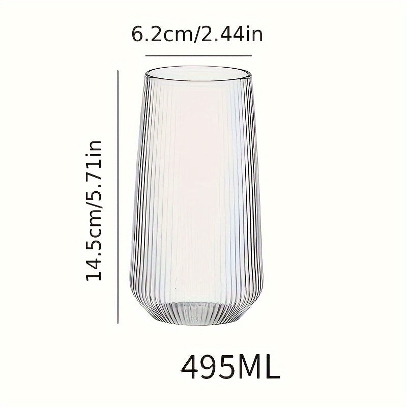 490ml High Borosilicate Glass Water Cup for Iced Coffee Juice Milk Tea
