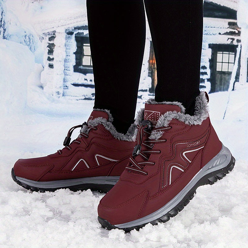 Women's Non-Slip Slip-On Walking Shoes All-Season Indoor Outdoor Burgundy