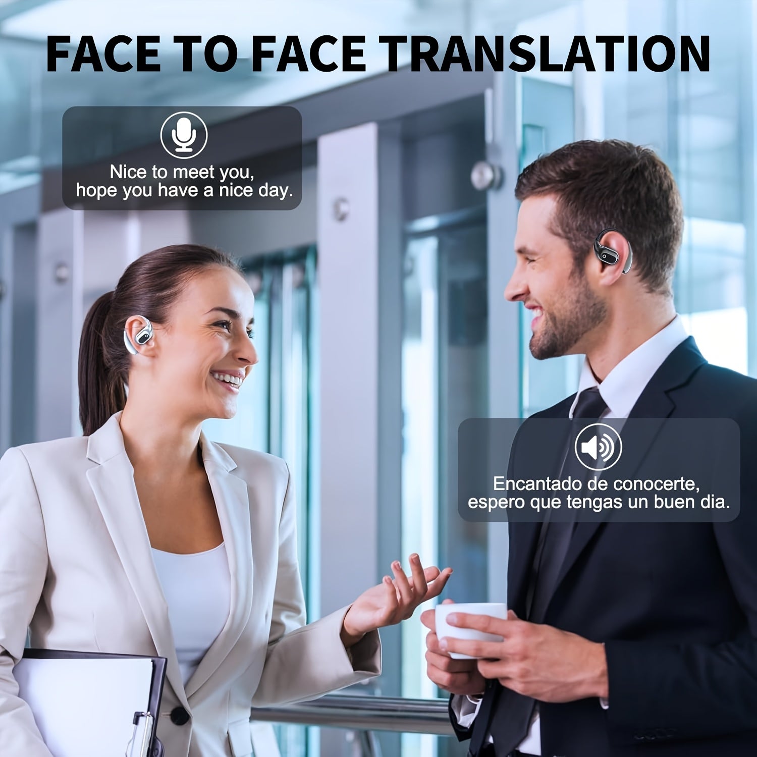 Wireless Translation Earbuds 2-Way Real-Time Interpretation in 144 Languages
