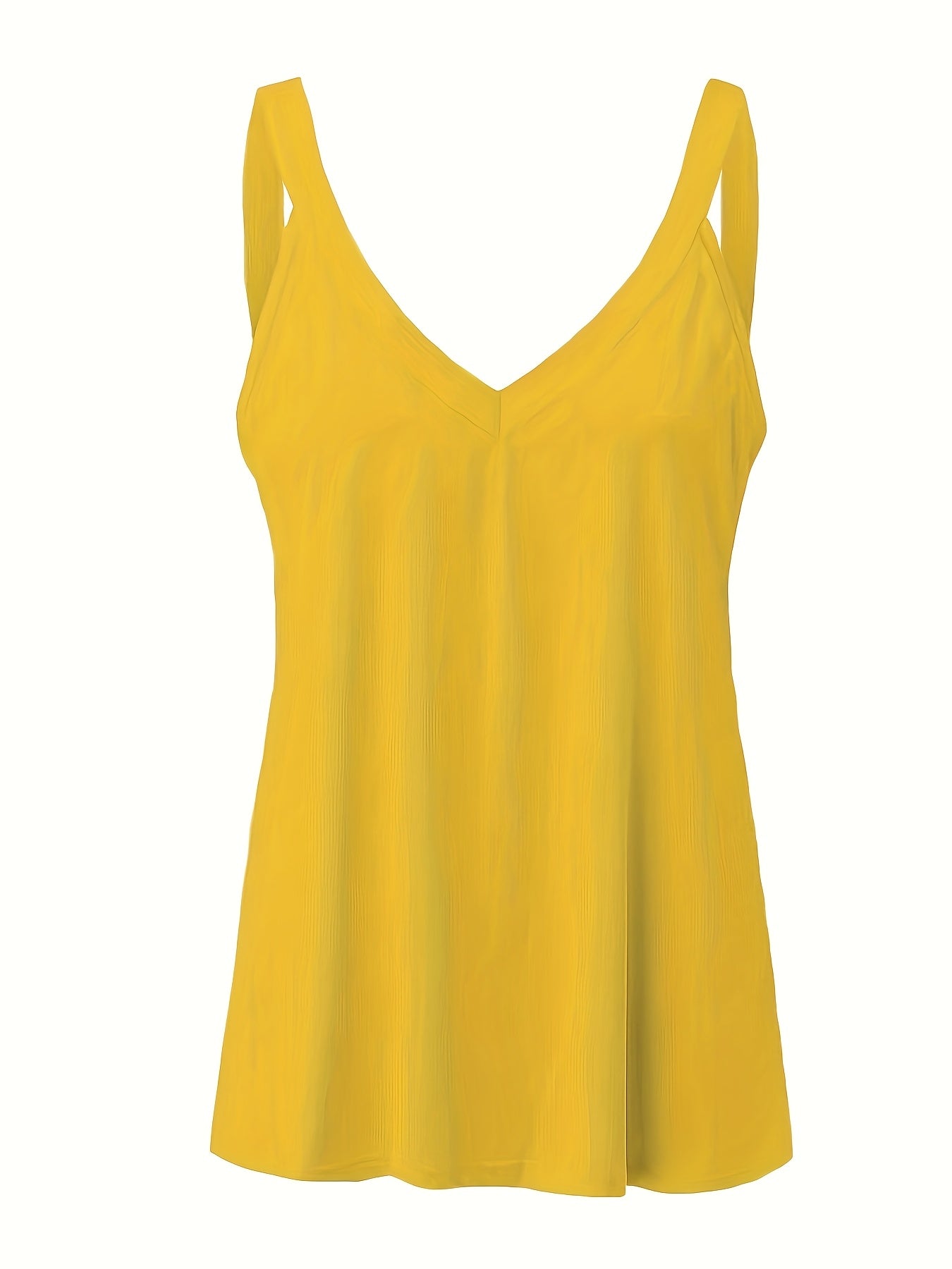 Women's Sleeveless V-Neck Tank Top - Yellow Summer Lightweight Casual
