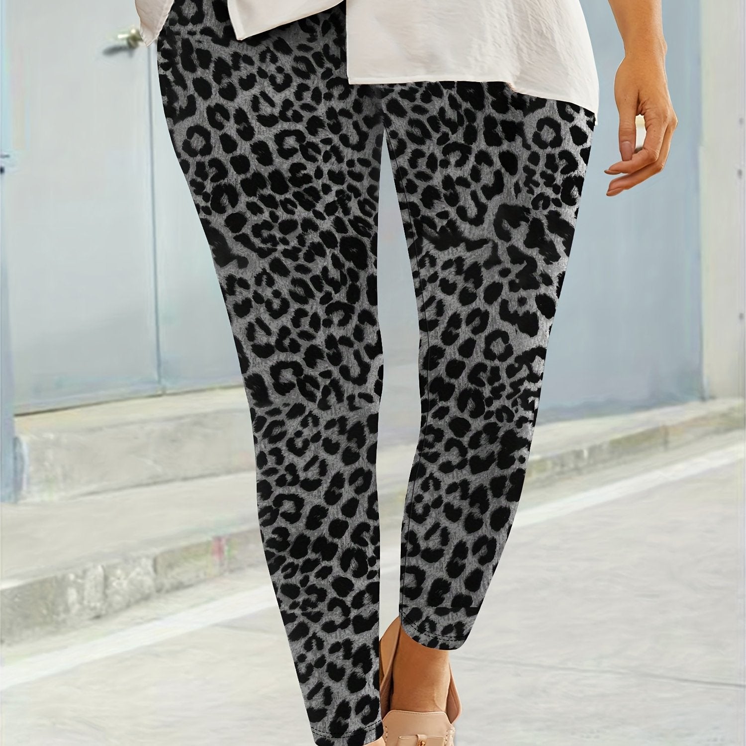 Plus Size Women's High Waist Stretchy Yoga Leggings Tummy Control Athletic Pants