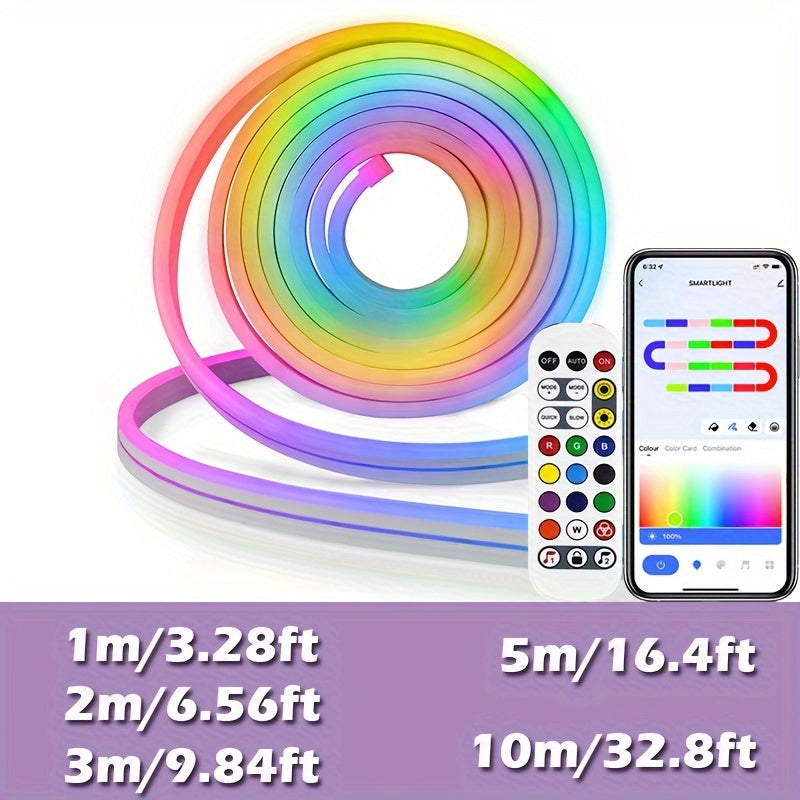 RGBIC Neon LED Strip Lights 1M-10M Wi-Fi Music Sync Voice Control Space Theme