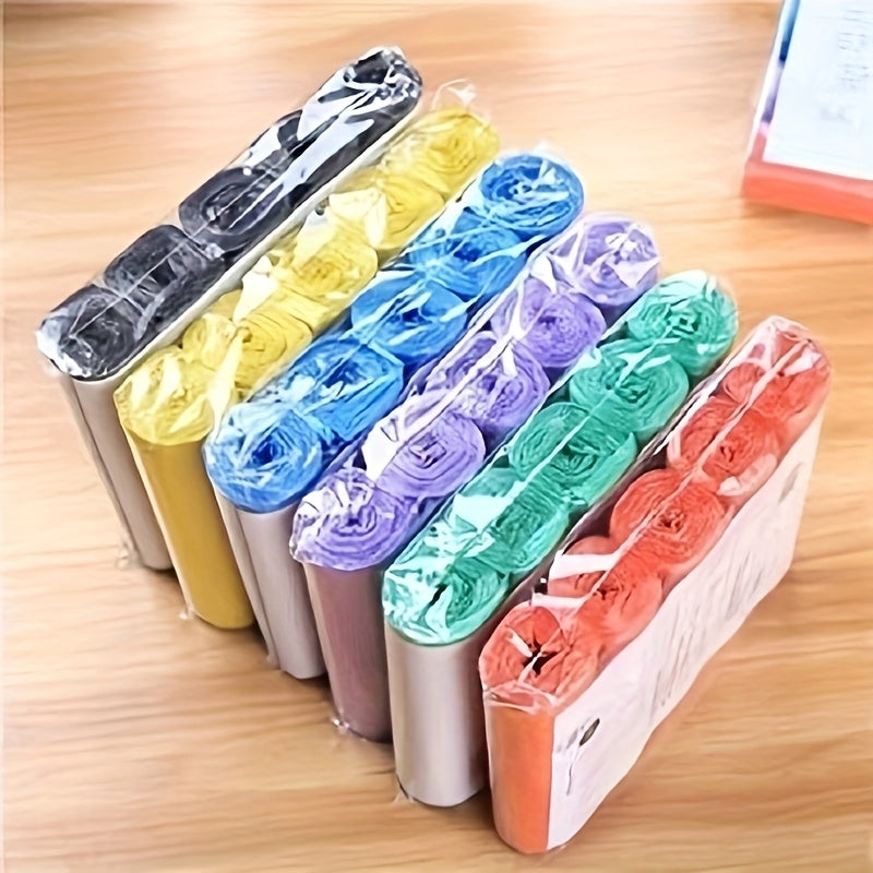 5 Rolls of 100 Random Color Plastic Garbage Bags for Home Kitchen Bathroom Use