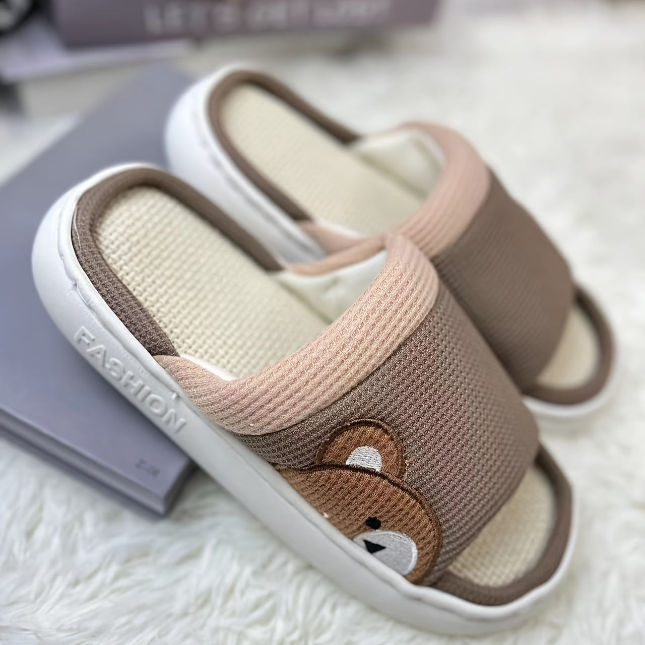 Women's Linen Indoor Slippers Non-Slip Breathable for Home Use