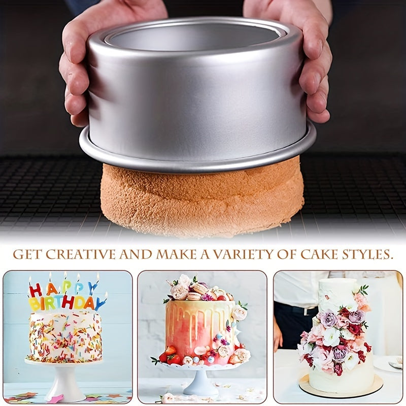 Removable Bottom Round Cake Pans Set 3 Sizes Non-Stick Aluminum Baking Molds