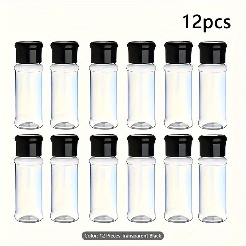 10 piezas de botellas de plástico PET transparente de 100ml para condimentos de pimienta, comino, chile en polvo