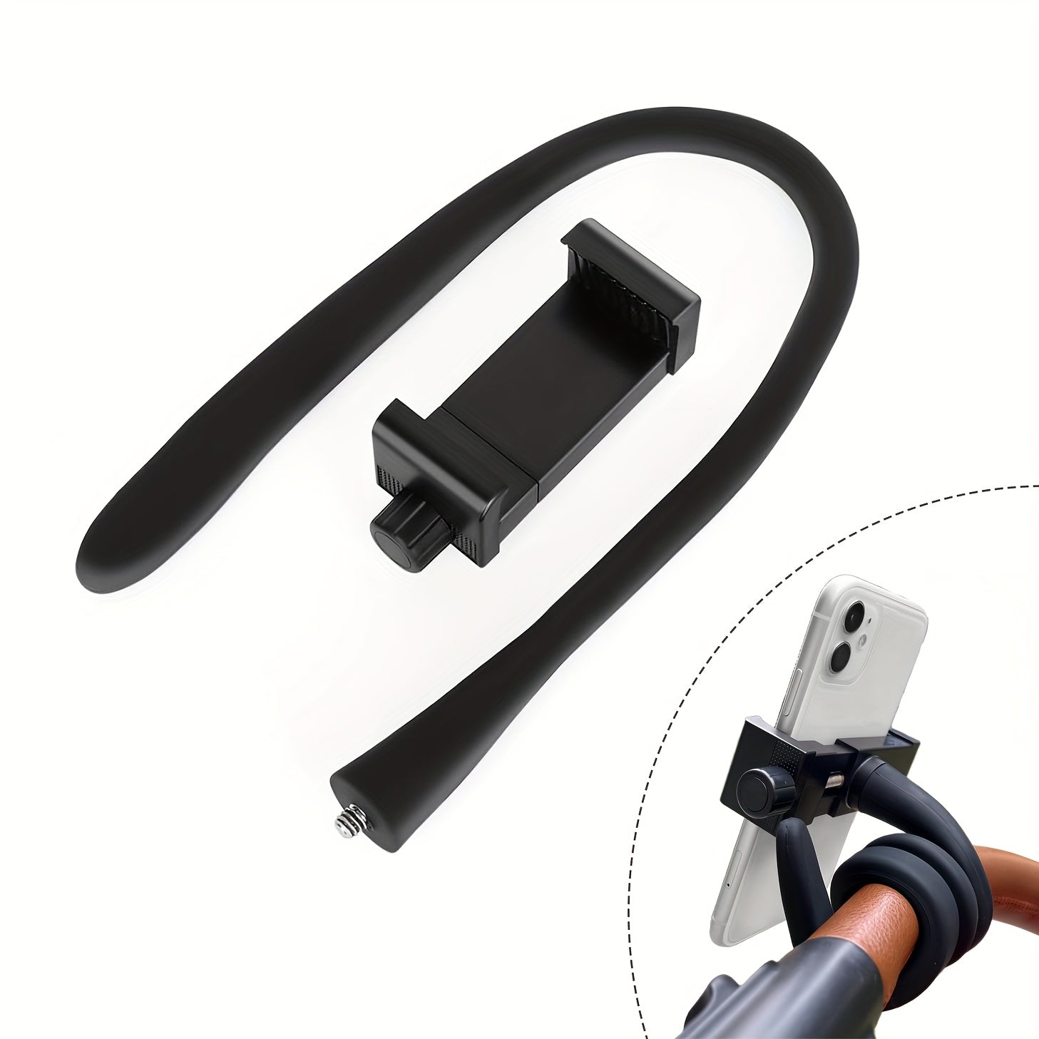 Flexible Camera Mount for Indoor Monitors and Cameras, Silicone Grip, Aluminum Alloy, Clip Attachment
