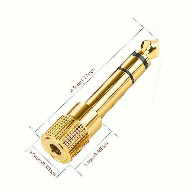 Audio Adapters 3.5mm to 6.35mm Male Female Gold-Plated for Guitars and Mixers