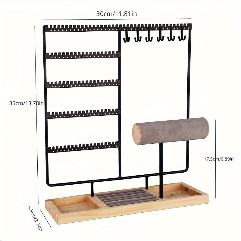 Квадратная витрина для украшений на столе с ящиком для хранения часов, цепочек, серег, колец