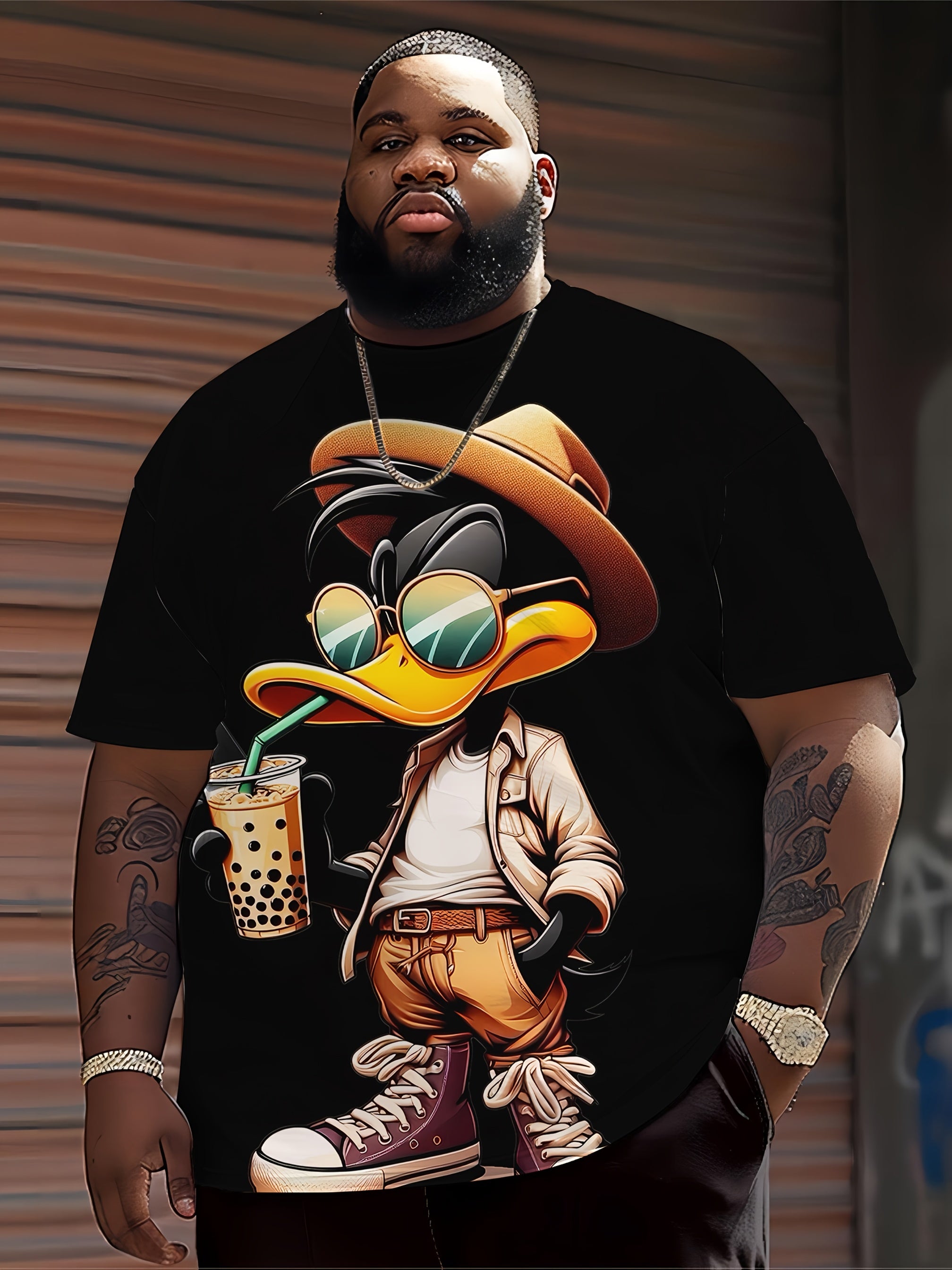 Plus Size Anime Character Graphic T-Shirt for Men Polyester Short Sleeve Casual Summer Knit Top