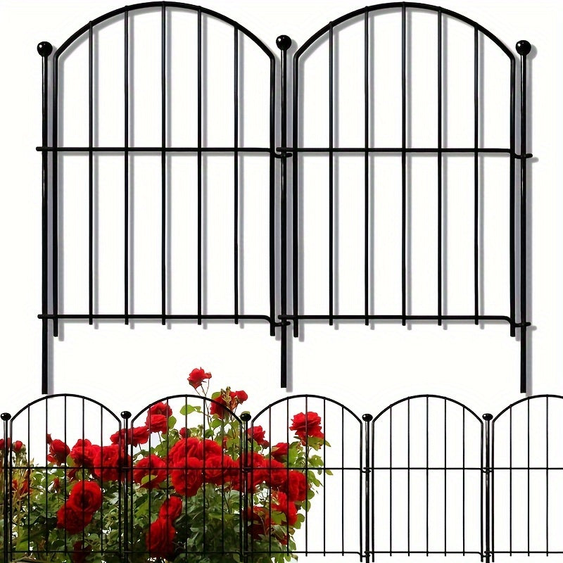 10-Pack Decorative Iron Garden Fence Rustproof Metal No Dig Yard Border Fencing for Animals