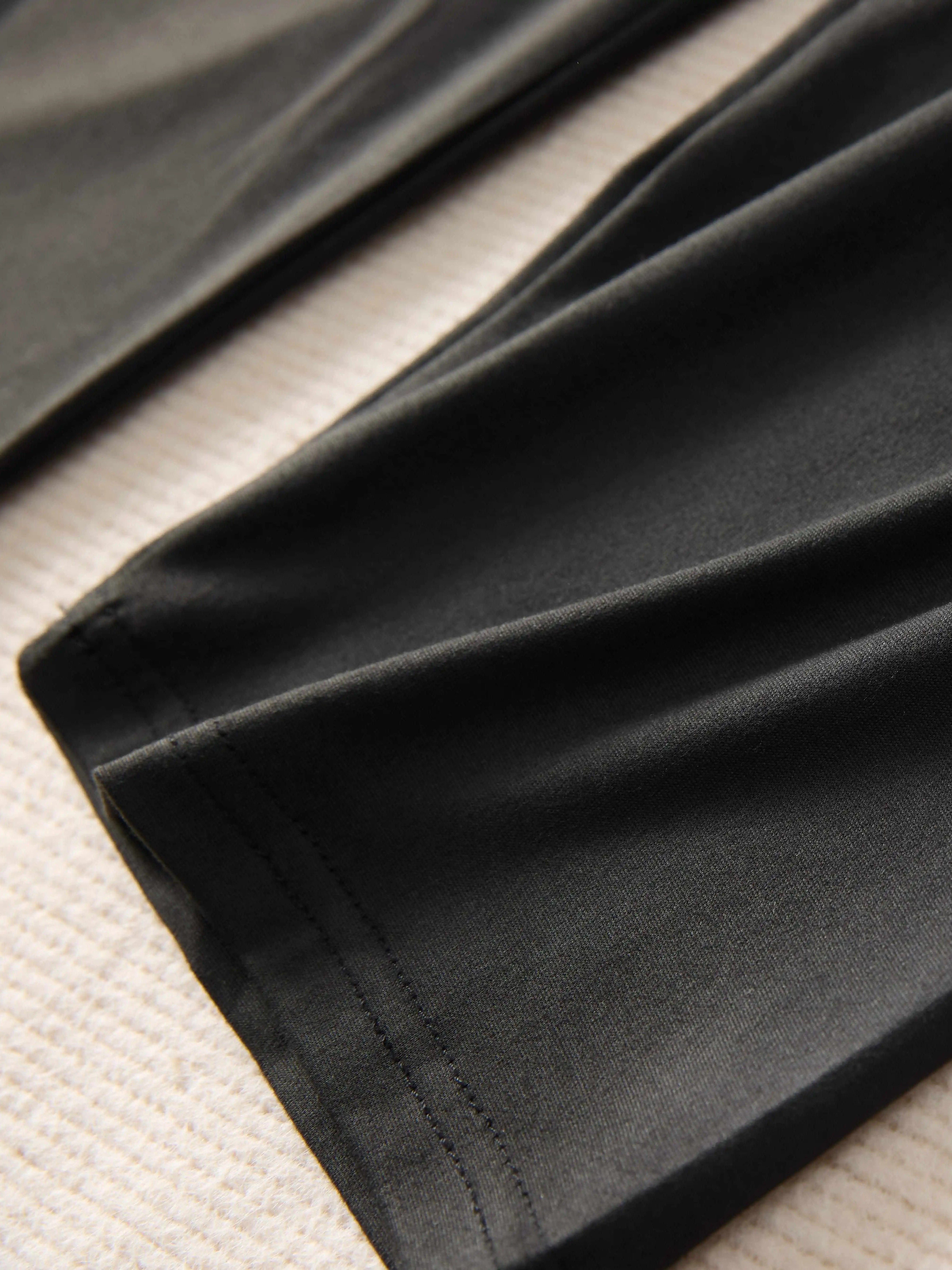 Plus Size Women's High-Waisted Black Straight-Leg Pants Casual Office Wear