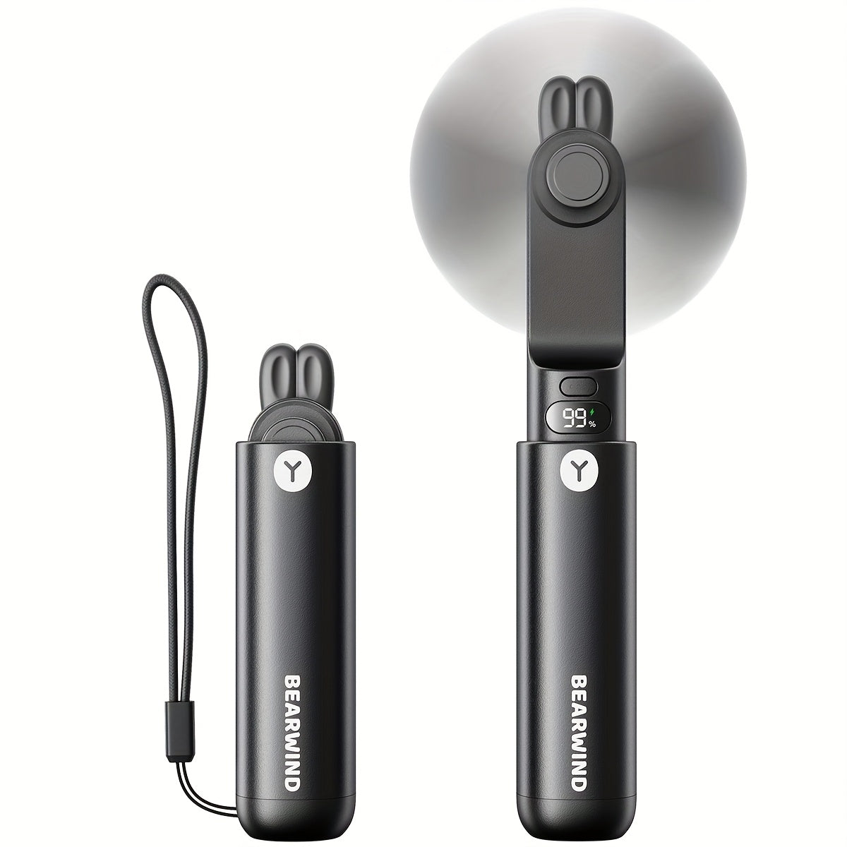 USB Rechargeable Mini Handheld Fan with LED Display, Portable Pocket Fan for Travel