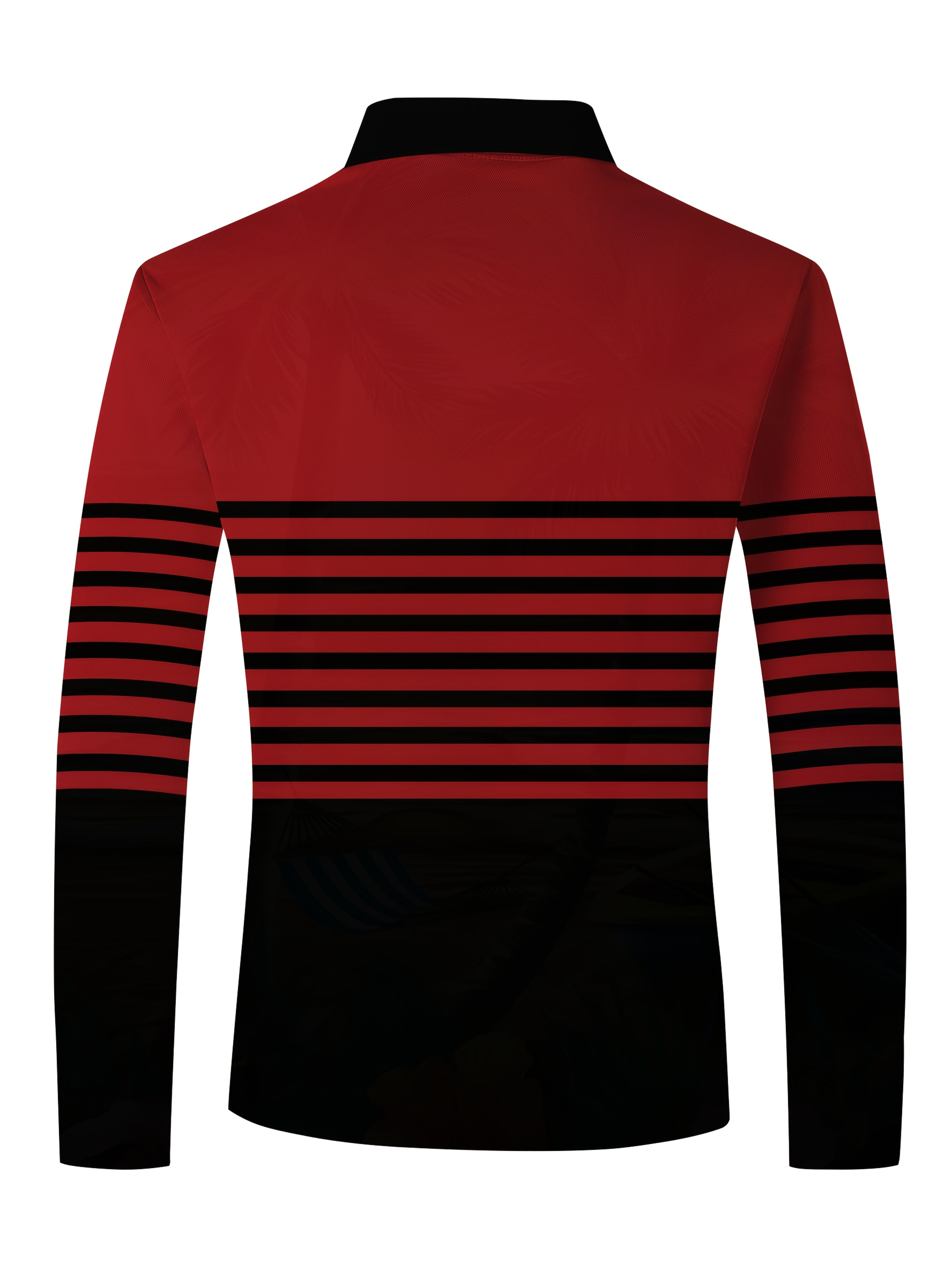 Camisa polo de rayas para hombre con cuello de solapa con botones, 100% poliéster, ajuste regular para primavera y otoño