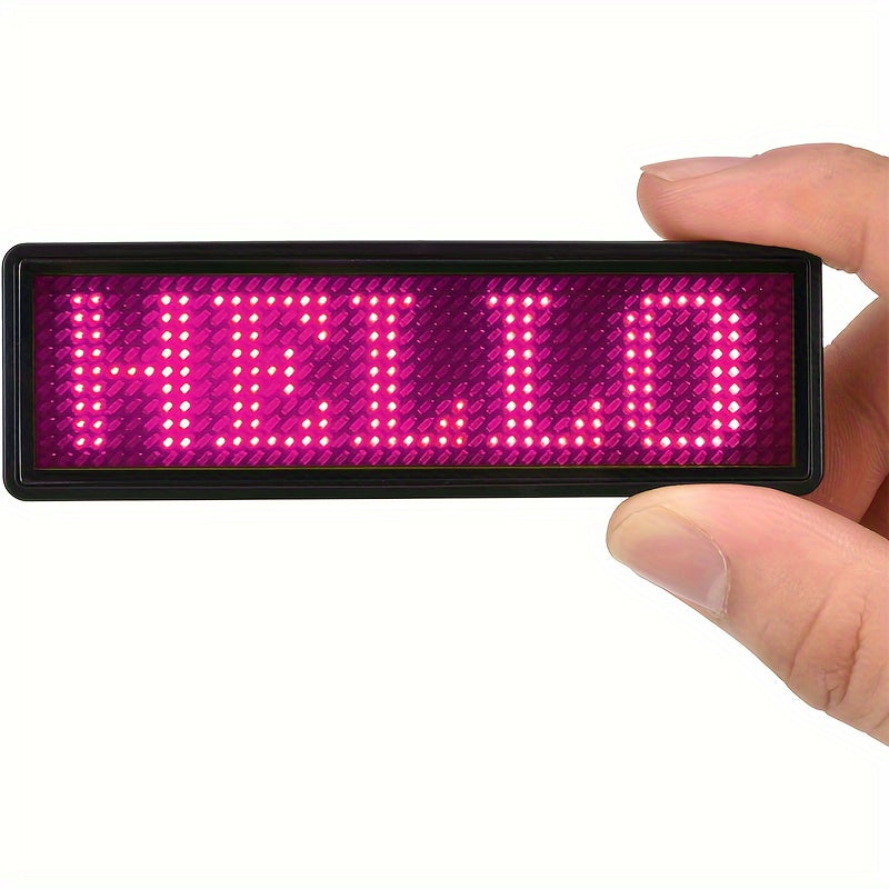 Rechargeable Wireless LED Badge 48x12 Pixel Matrix Display App-Controlled Customizable for Events Nightclubs Hotels