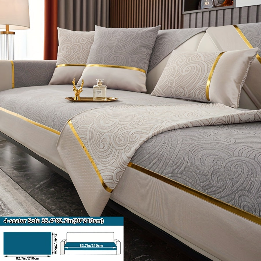 Chenille Cloud Pattern Sofa Cover Full Cover for Four Seasons