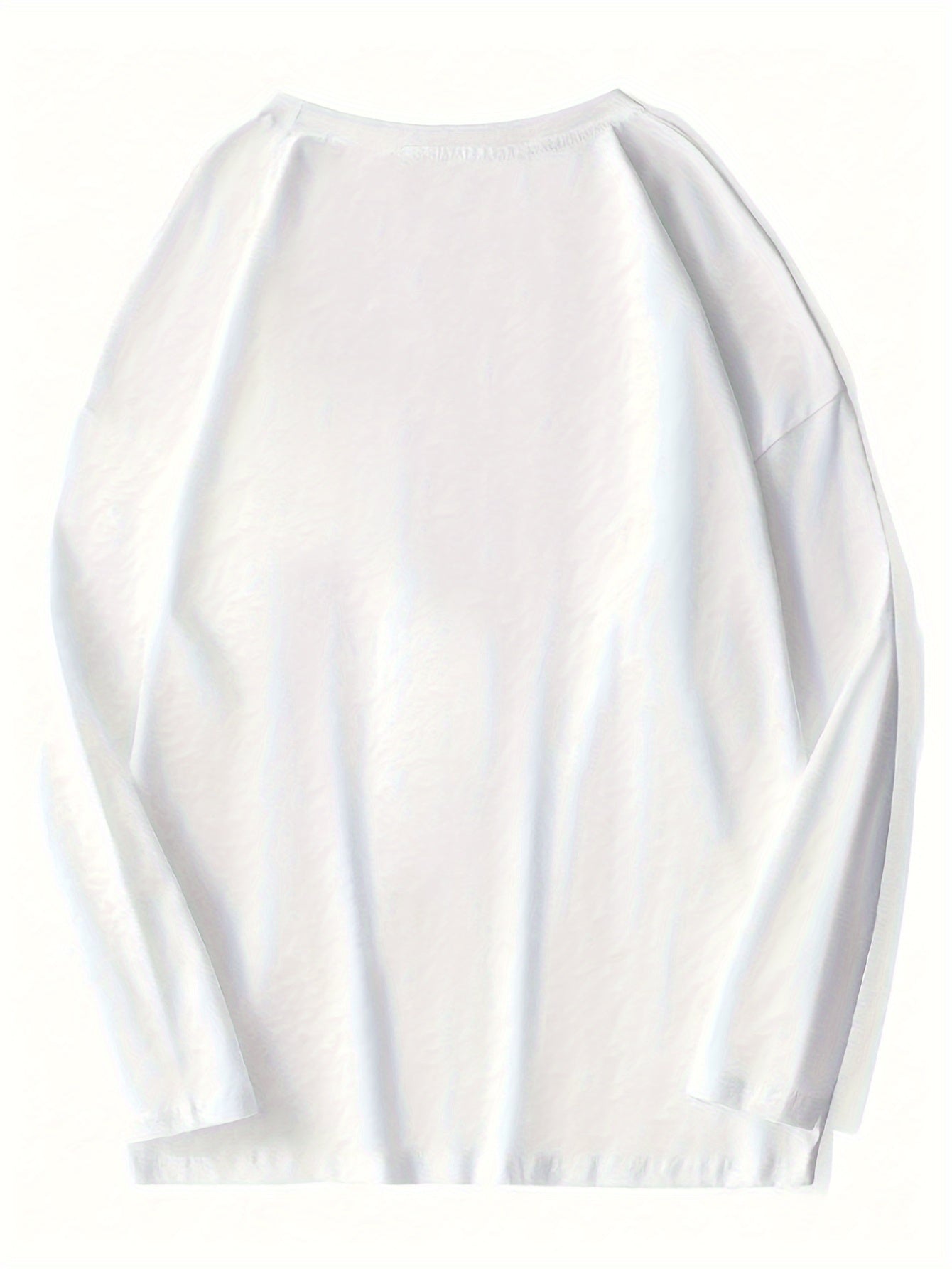 Мужская футболка с длинным рукавом и алфавитным принтом, 100% полиэстер, повседневный стиль, стандартный крой, увеличенный размер