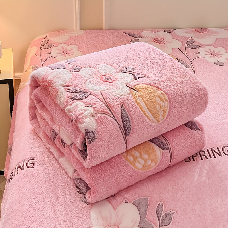 Soft Coral Fleece Throw Blanket for All Seasons Machine Washable Versatile Bed Sofa Office Gift