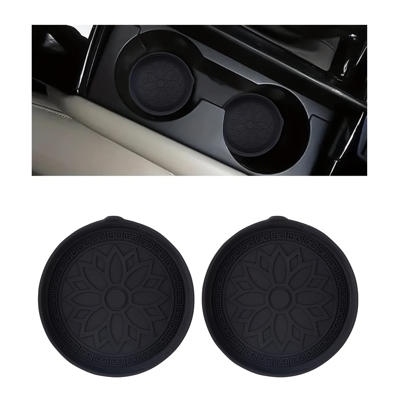 Avtomobil ichki qismi uchun gullli dizaynga ega universal silikon suv stakan tutgichi