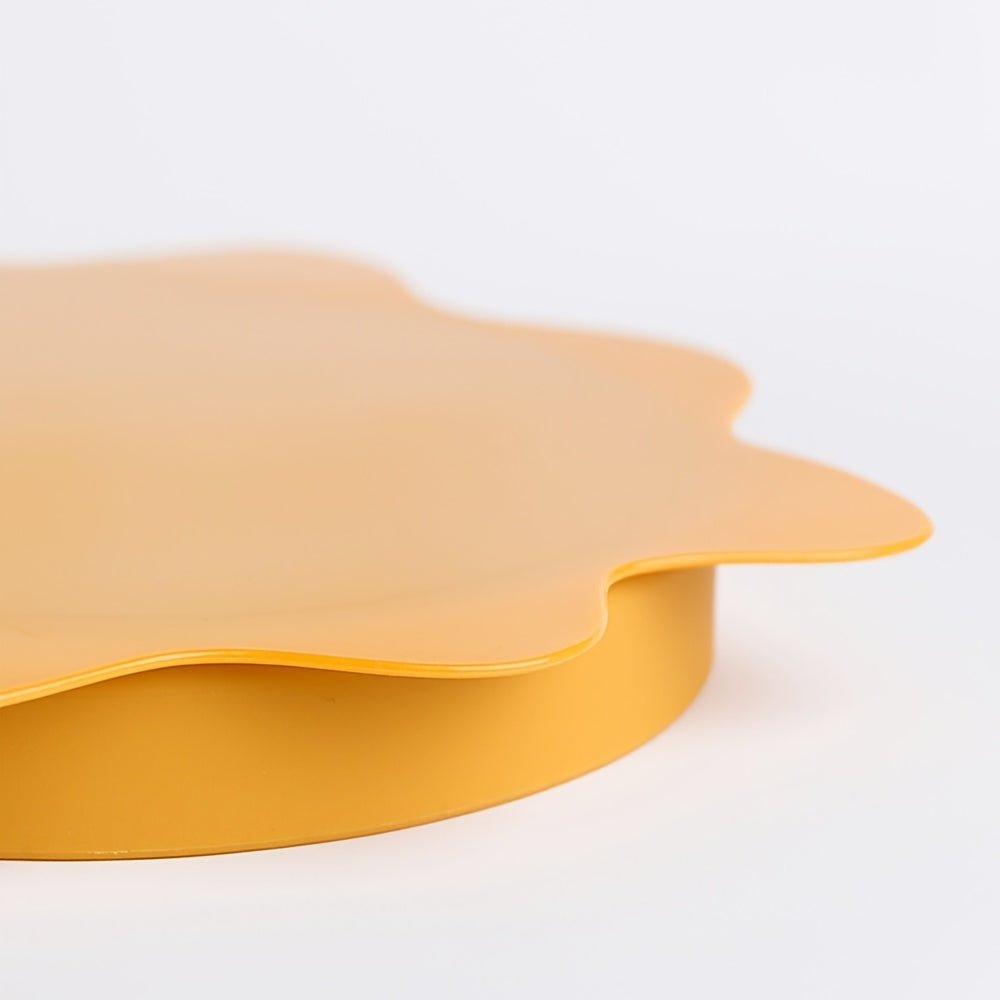 Baby Food Plate Silicone Divided Dinner Plate for Kids Vibrant Sun Cartoon Design