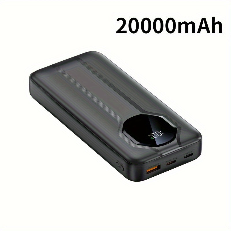 20000mAh Power Bank with Fast Charging LED Display Dual Input Output for iPhone and Android Devices