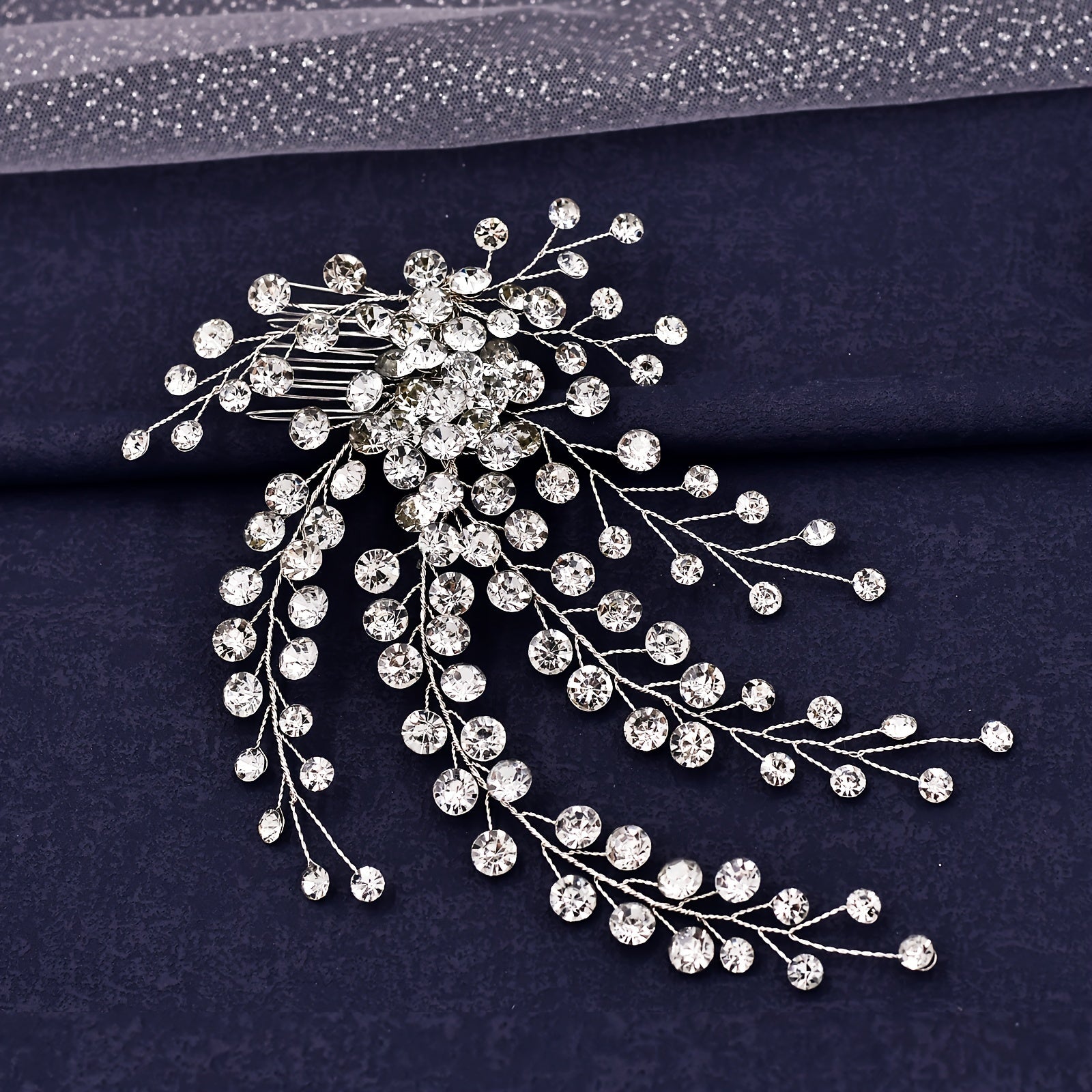 Elegant Rhinestone Bridal Hairpin Comb Light Luxury Wedding Hair Accessory