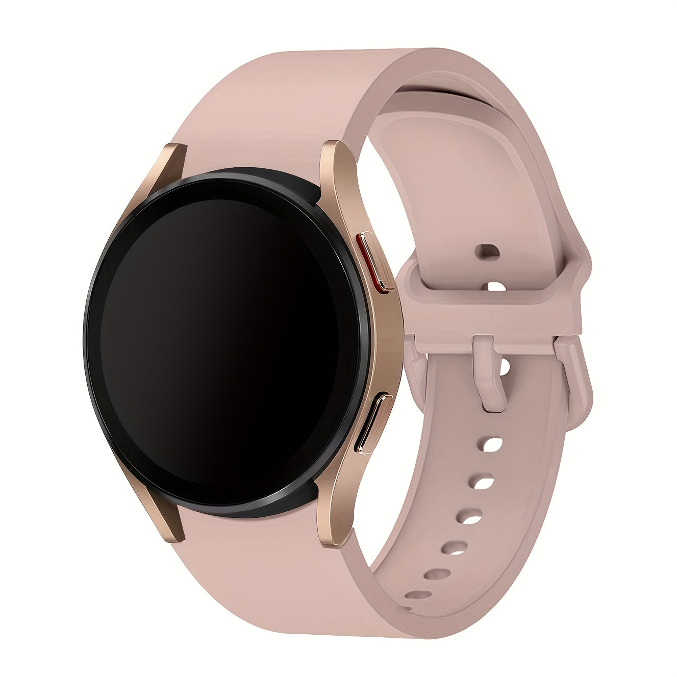 Непрерывный мягкий силиконовый водонепроницаемый ремешок для часов, совместимый с Samsung Galaxy Watch 7/6/5/4. Доступен в розовом, желтом и розовом золоте с застежкой из нержавеющей стали. Удобная посадка для мужчин и