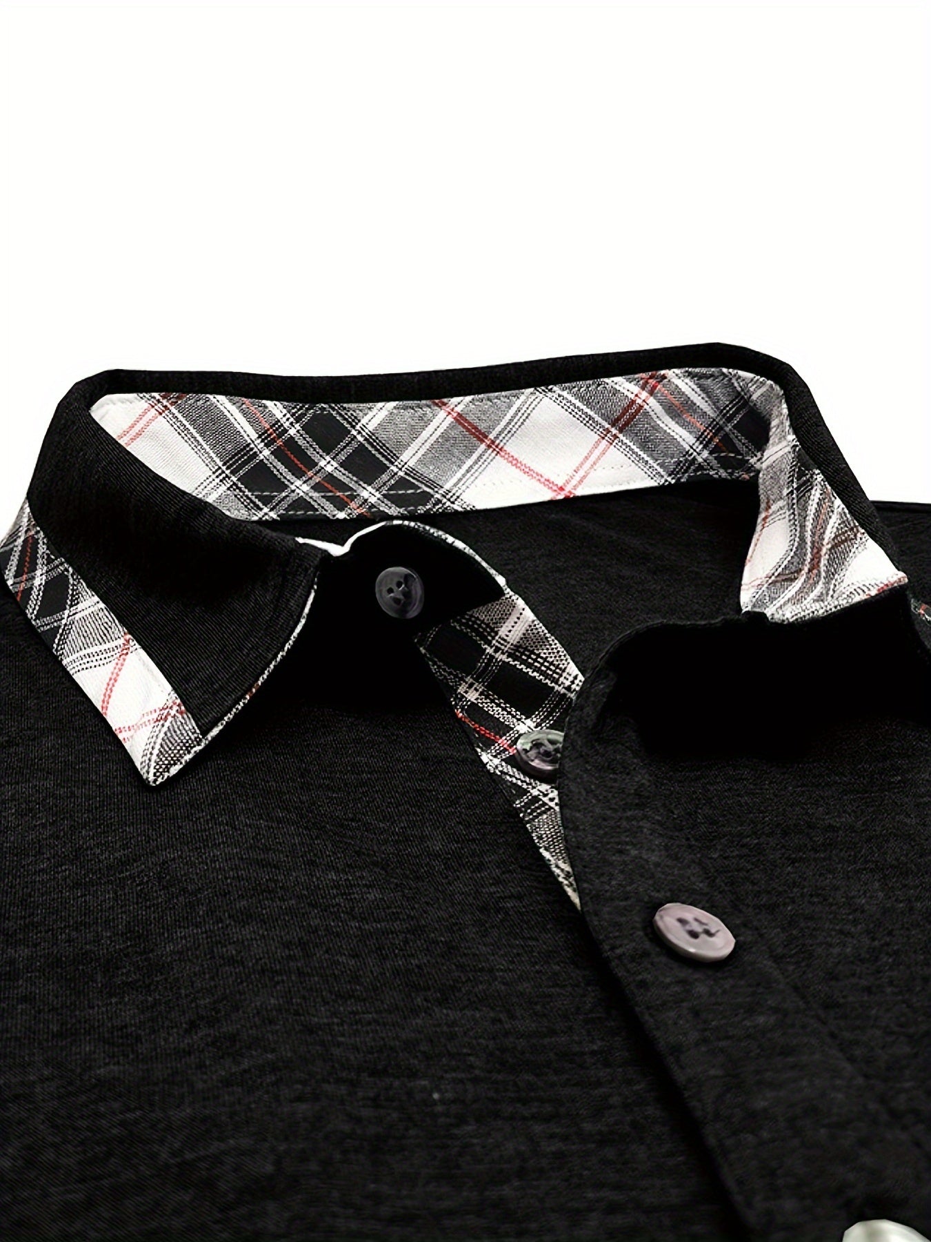 Men's Plus Size Long Sleeve Shirt with Chest Pocket in Beige Light Brown Plaid Casual Knit Fabric for Spring Fall