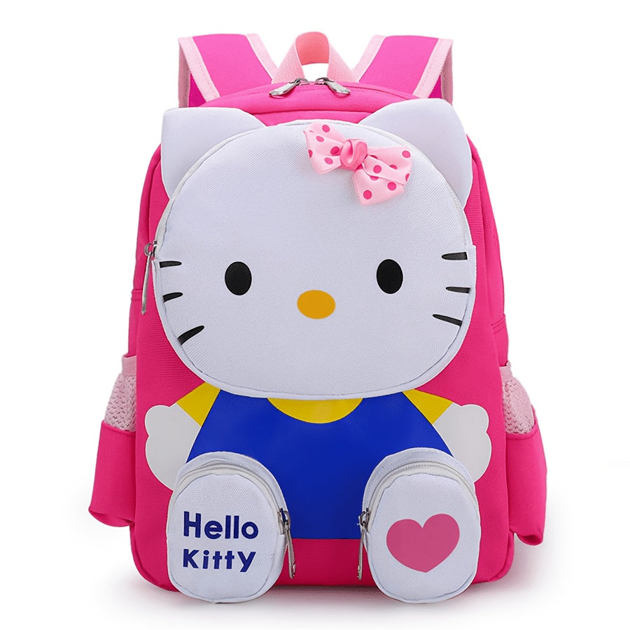 Women's Nylon Hello Kitty Backpack Large Capacity Casual School Outdoor Pink Purple