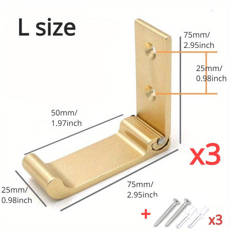 Foldable Wall Hooks Black Gold Silver for Bathroom Bedroom Coat Rack Robe Hanger