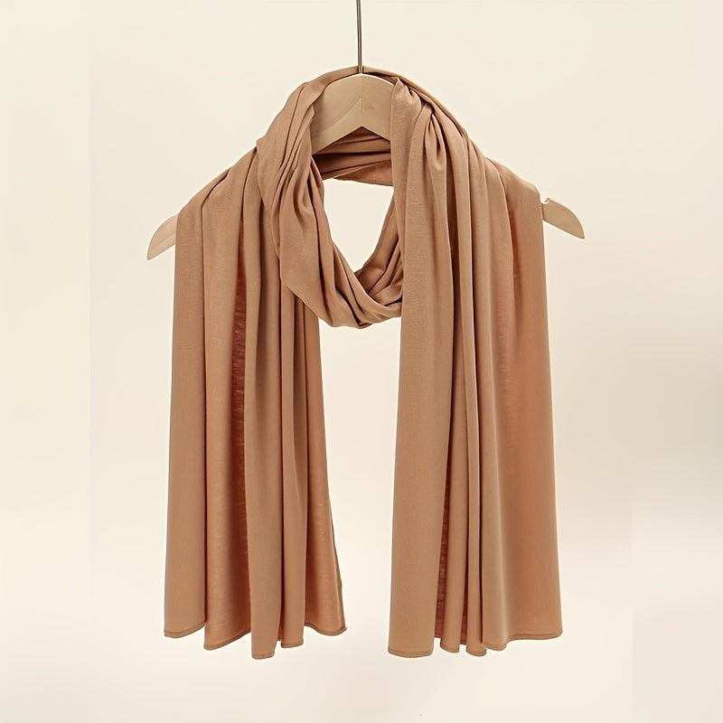 Ayollar uchun yuqori sifatli bir rangli polyester sharf, barcha fasllar va tadbirlar uchun mos, Ramazon uchun qulay.