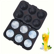 Silicone Ice Cube Tray 6 Large Round Cavities for Whiskey and Cocktails