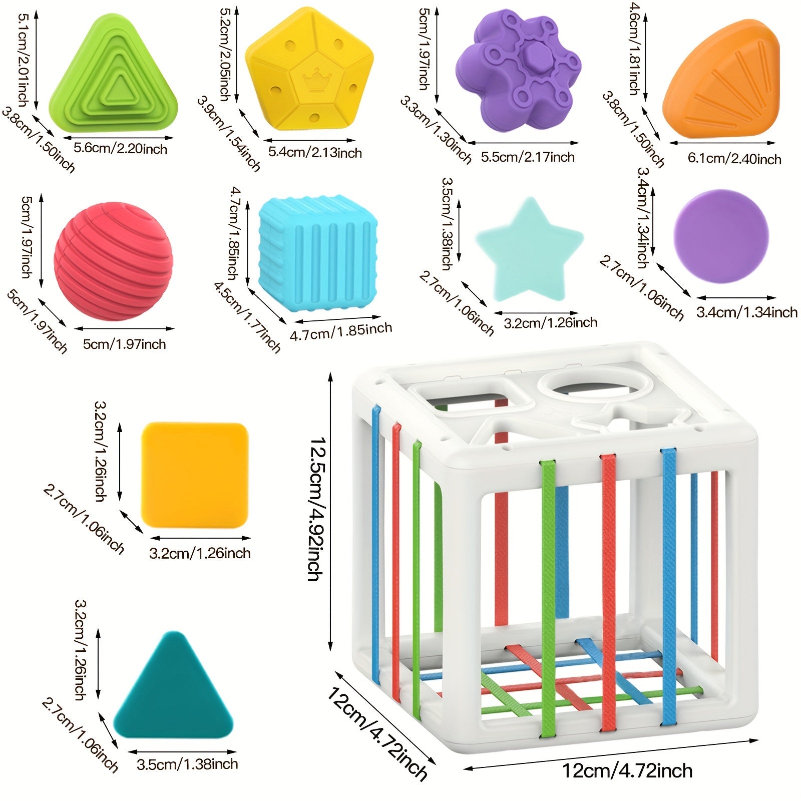 Qoʻl uchun nozik motor ko‘nikmalari o‘yini, shakl va saralash taʼlim o‘yinchoqlari erta rivojlanish uchun, o‘g‘il va qizlar uchun ideal sovg‘a