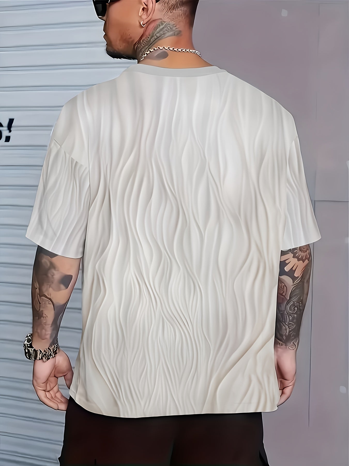 Футболка с круглым вырезом из полиэстера с мультяшным узором для мужчин большого размера на лето