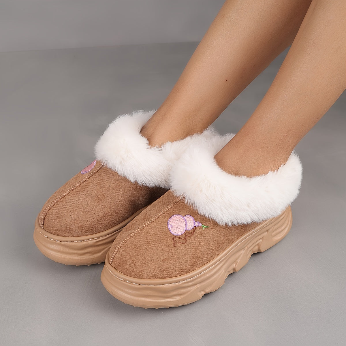 Unisex Faux Fur Lined Slip-On Winter Snow Boots for Men and Women