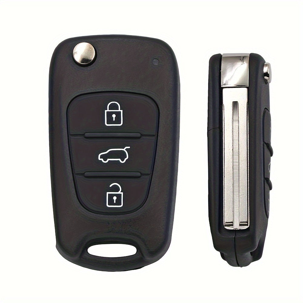 Car Key Shell Flip Remote Cover 3 Buttons for Hyundai Kia Vehicles