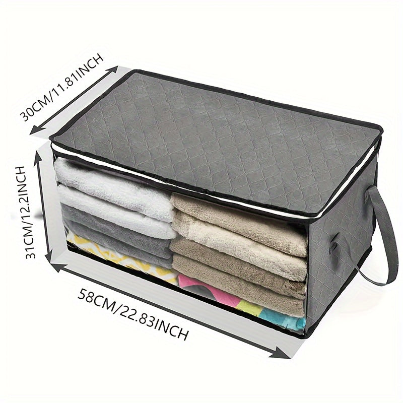 Bolsa de almacenamiento de lino impermeable, organizador rectangular para armario para ropa, edredones y mantas