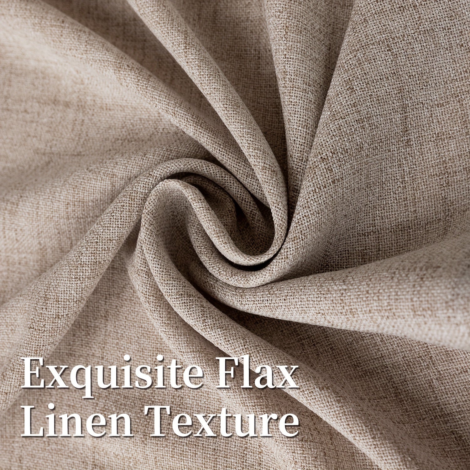 Japanese-Inspired Linen Curtains Set, Light-Blocking, European Style for Bedroom Living Room