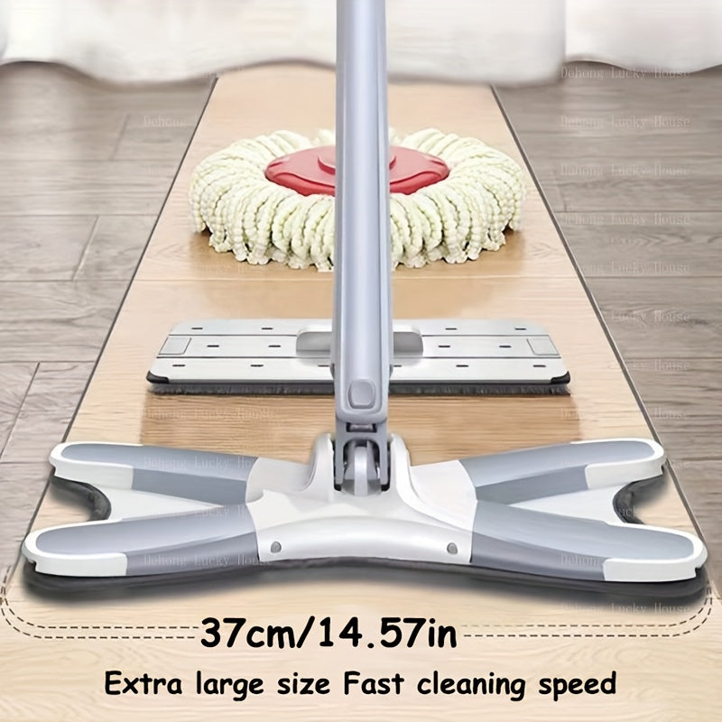 6-Pack Butterfly-Shaped Wet Dry Mops with 360° Rotation and Fiber Pads