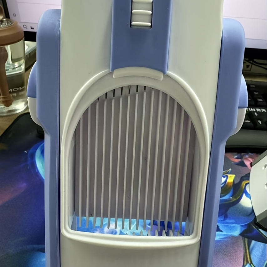 Manual Vegetable Chopper Slicer with Interchangeable Stainless Steel Blades for Fruits and Vegetables