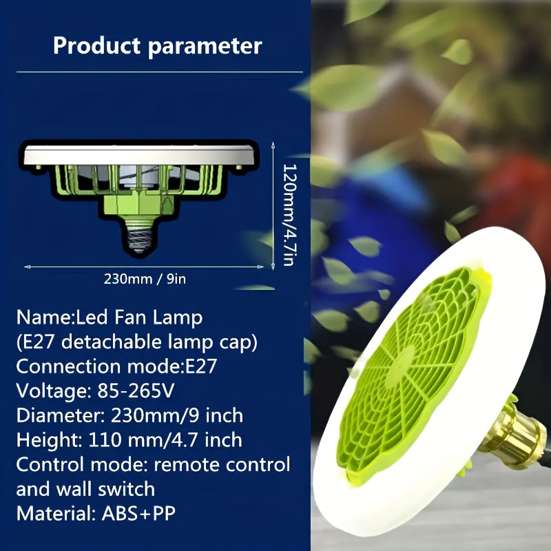 Indoor Modern Ceiling Fan With Light Remote Control 3 Speeds Dimming